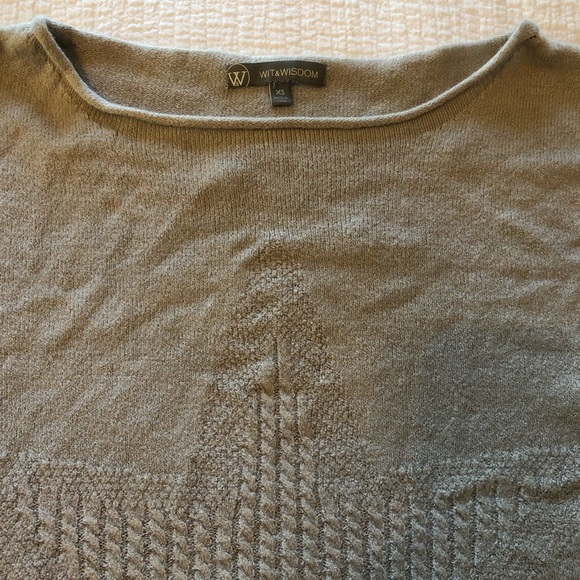 Wit & Wisdom Star Cable Knit Sweater Light Gray | XS | NWT - Picture 10 of 12